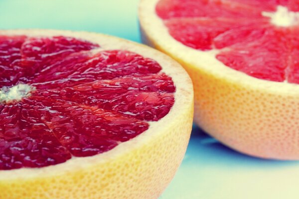 Strukturiertes Foto von geschnittenen Grapefruits