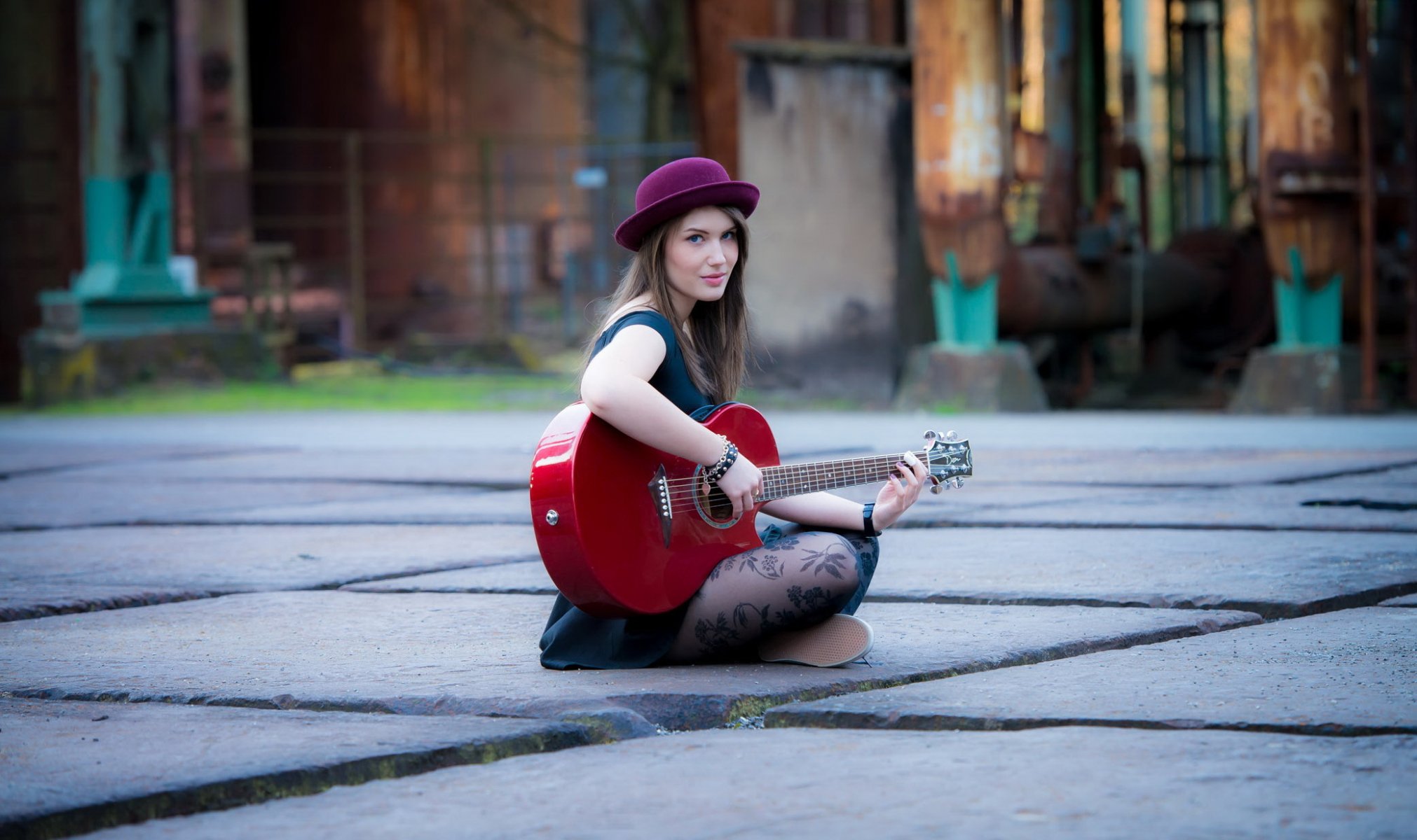 chica guitarra música