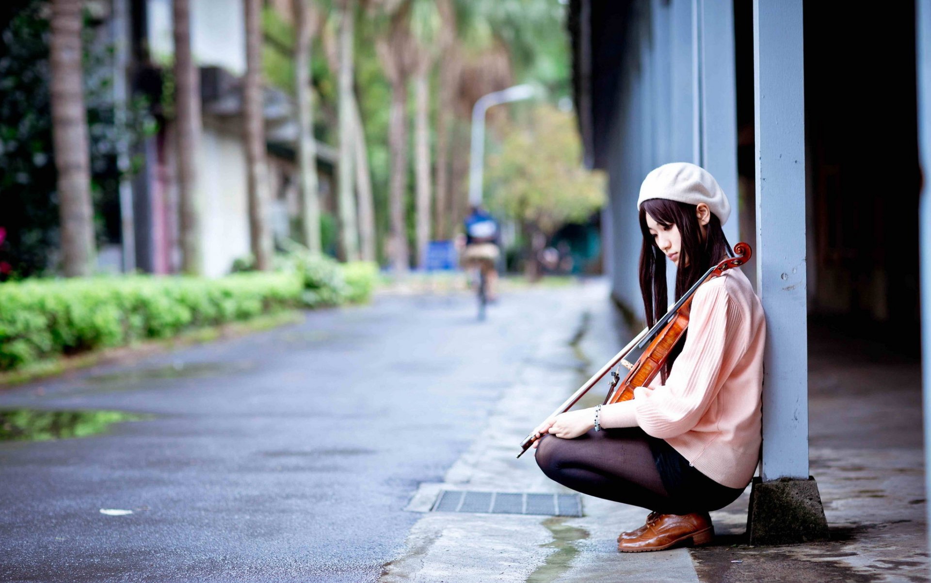 fille violon pose musique