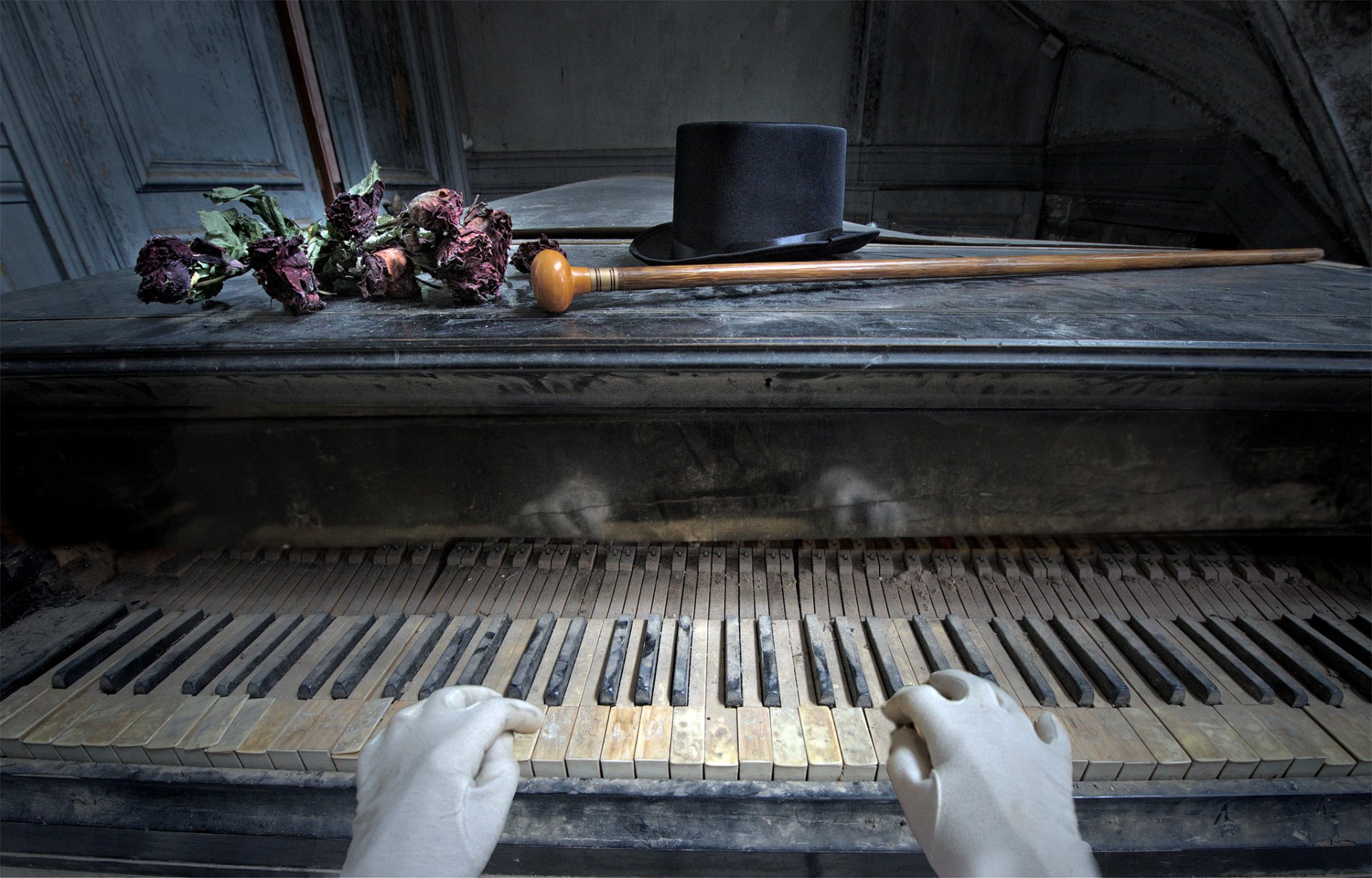 piano música flores