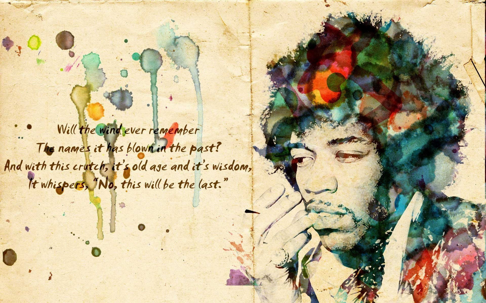 jimi hendrix travail texte musique guitariste chanteur aile couleur