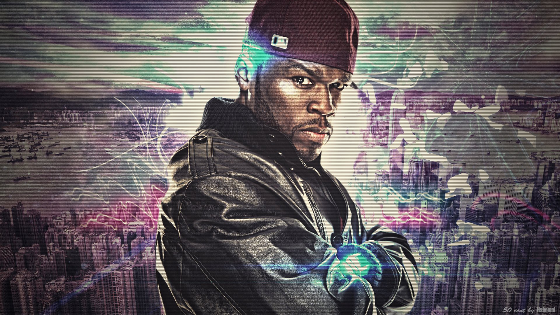 50 cent curtis james música rapero rap ciudad olas abstracción