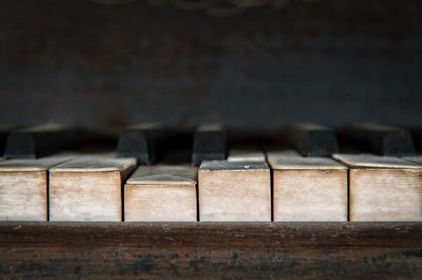 Beautiful photo of old piano keys