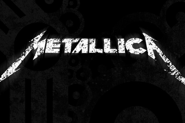 Logotipo blanco de metallica sobre fondo negro