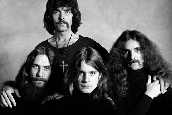 Metal Black Sabbath in black and white