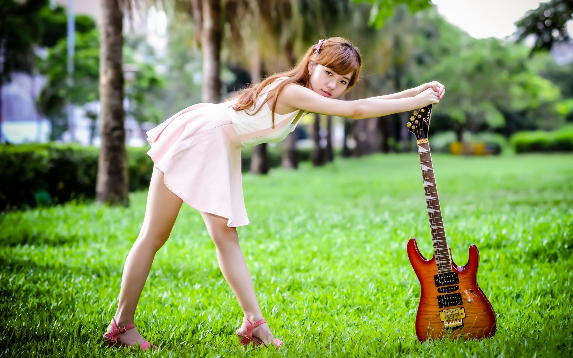 girl asian guitars music