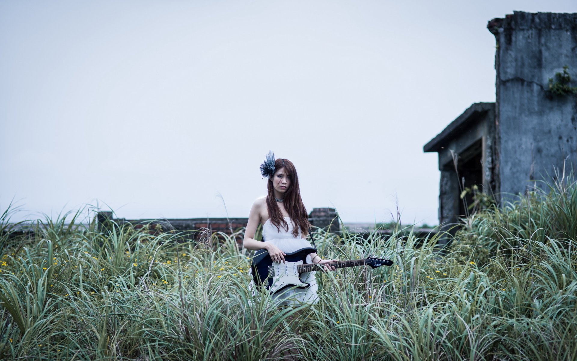 chica guitarra música