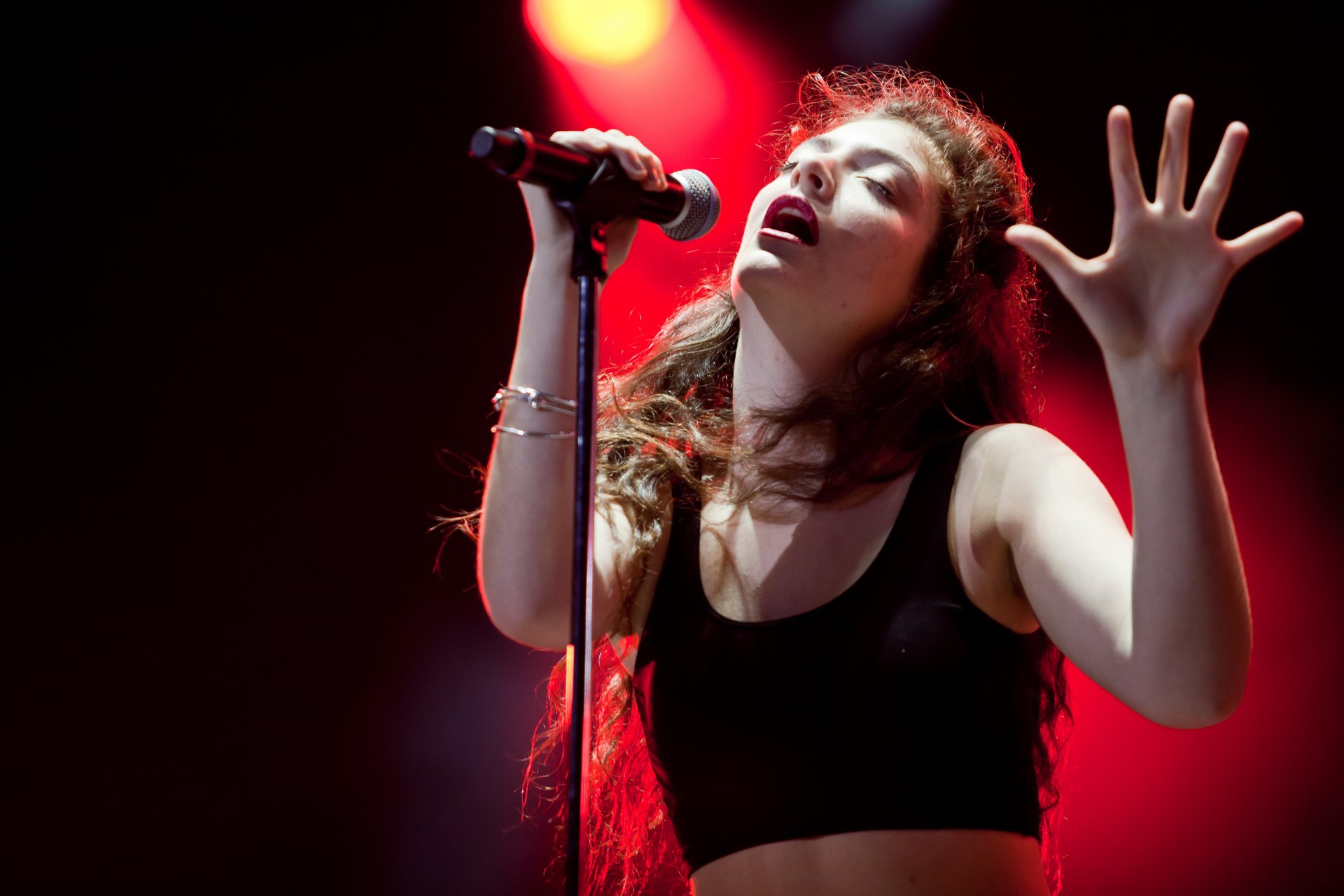 lorde seigneur chanteuse néo-zélandaise auteur-compositeur ella maria lani yelich o connor lollapalooza art pop pop indie électronique scène microphone