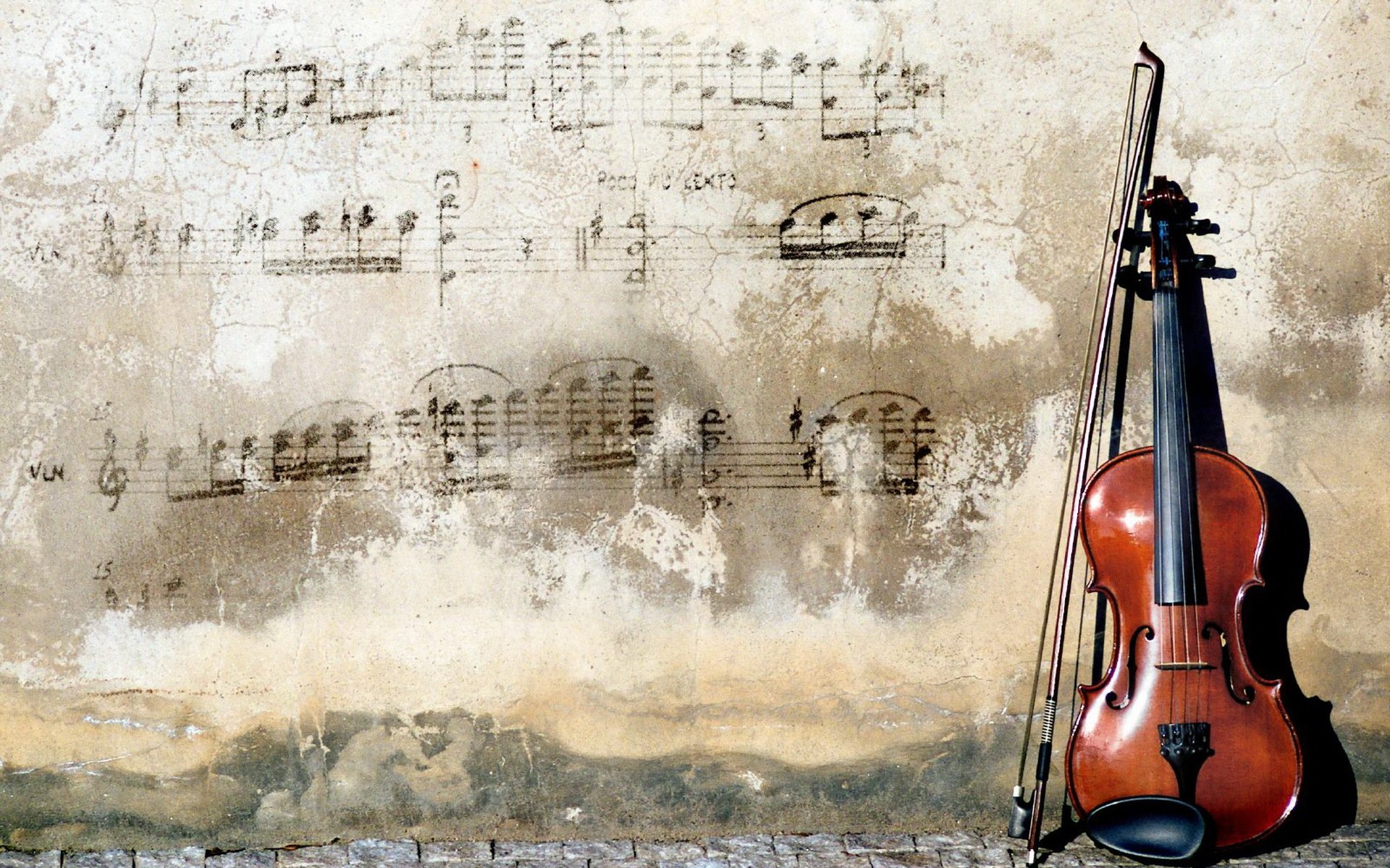 violin wall notes music