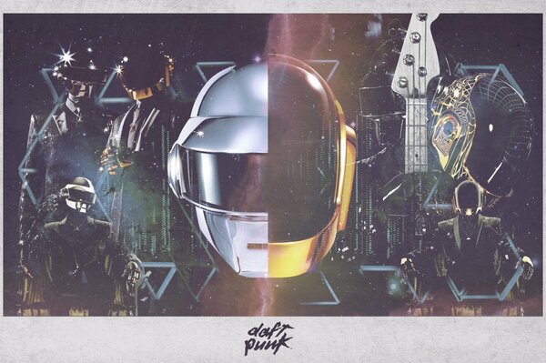 Daft pank, casque noir et jaune