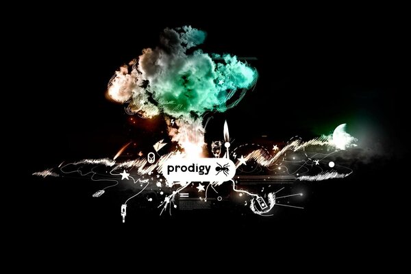 The name of the group prodigi on a black background