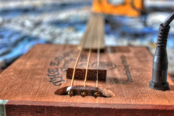 Unusual cigar box guitar