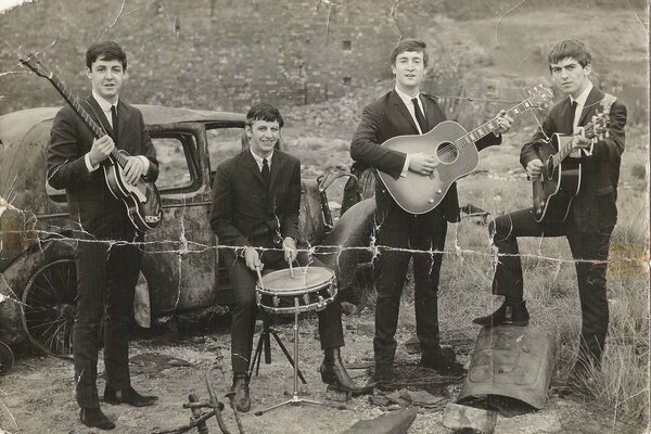 An old photo of the Beatles