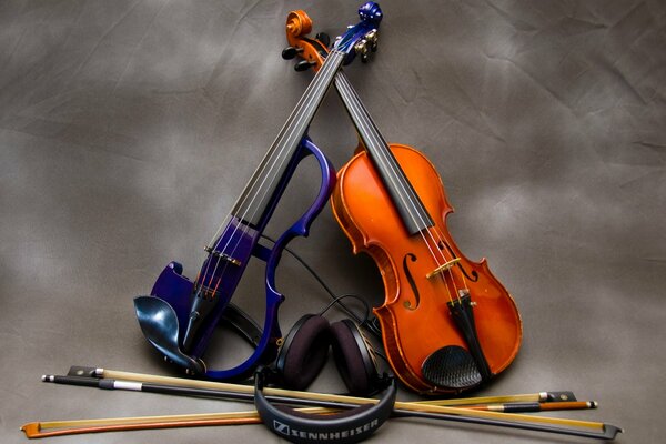 Escuchar música de violín en los auriculares