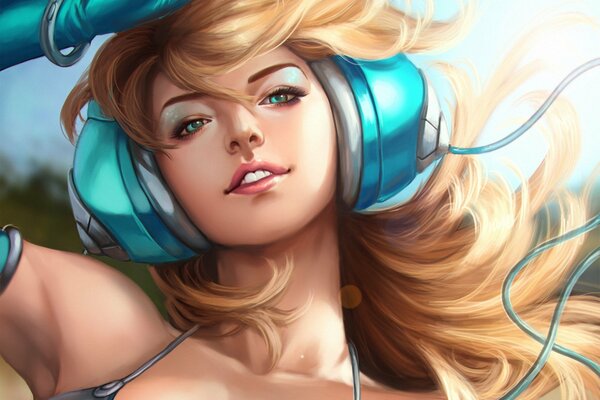 Photo art of a girl in headphones