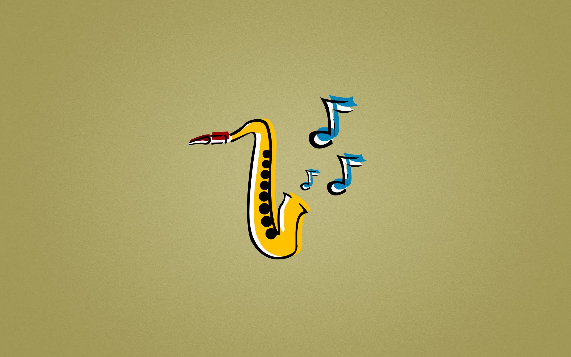 saxofón jazz notas musicales amarillo azul música