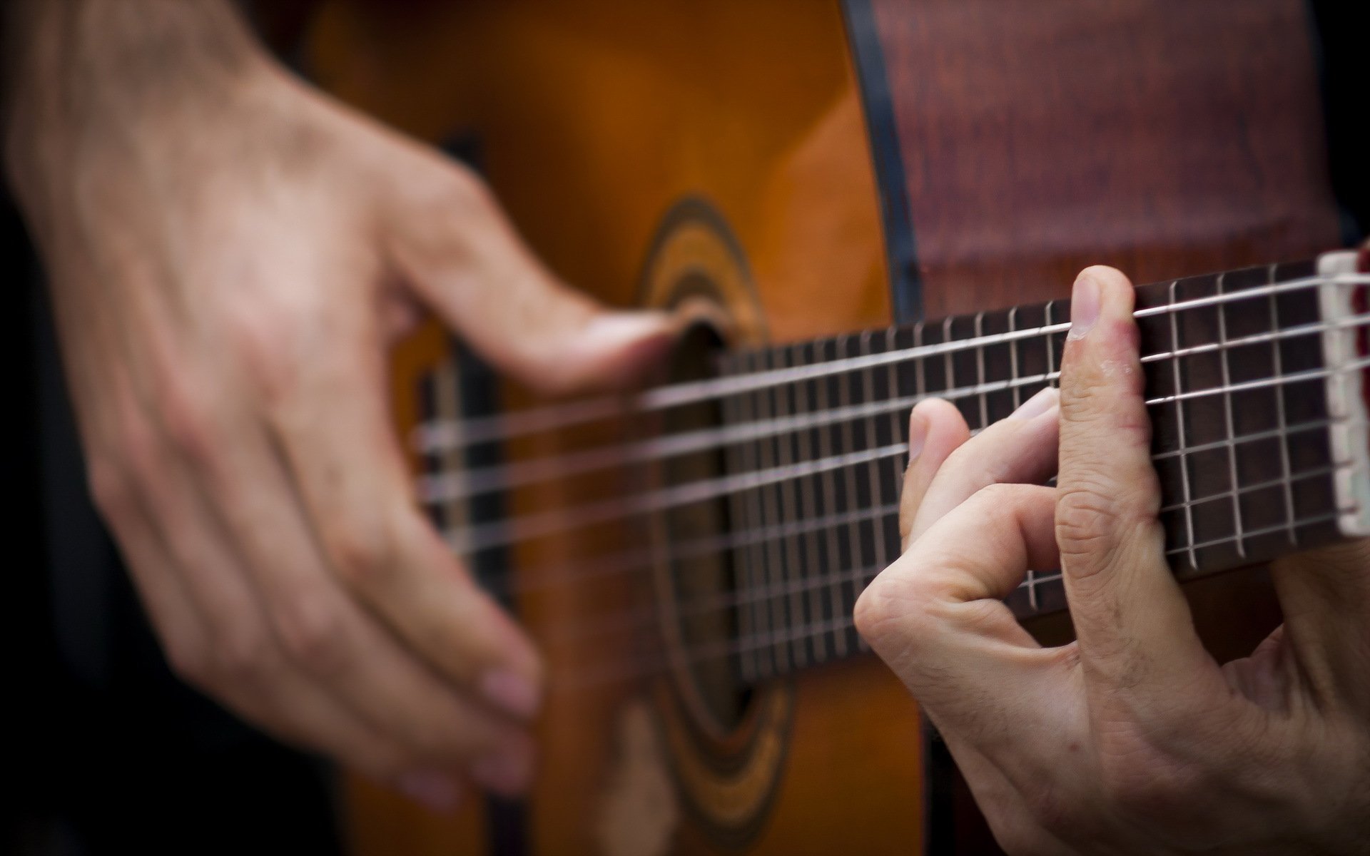 guitarra música manos