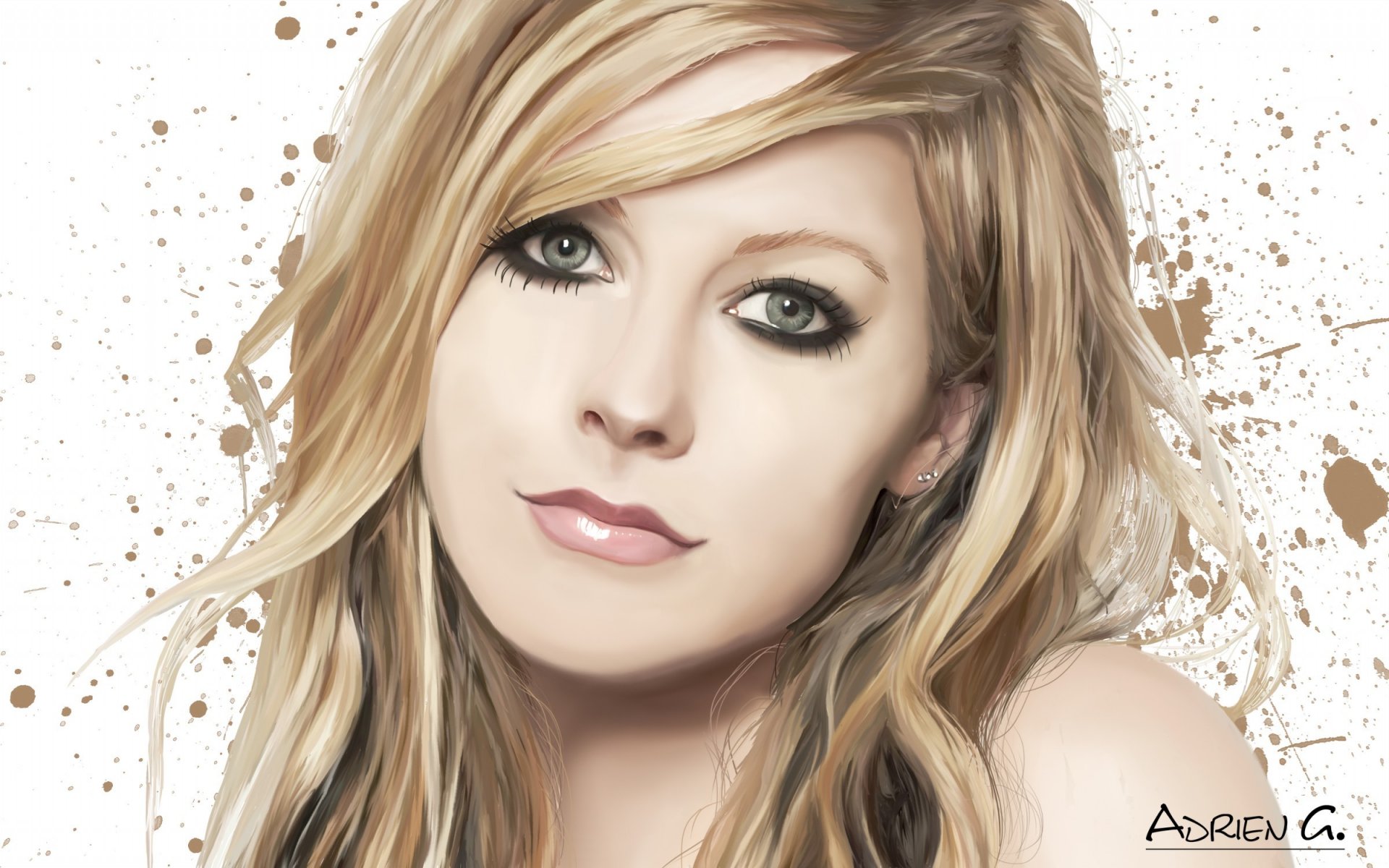 arte adrien gaudin avril lavigne ragazza cantante faccia macchie