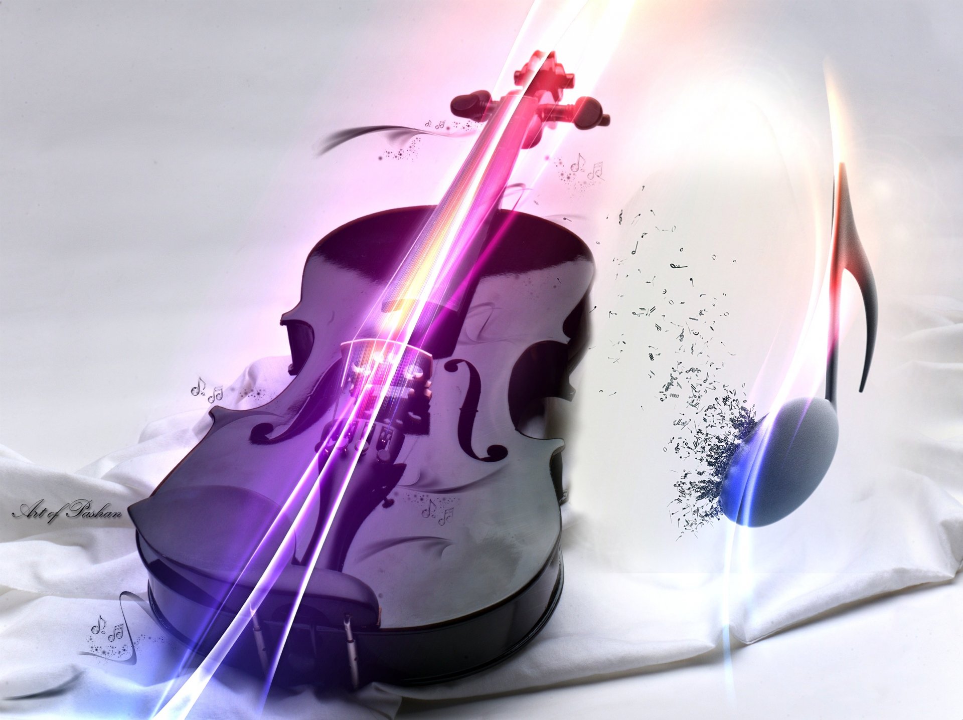 violon inspiration note noir sur blanc