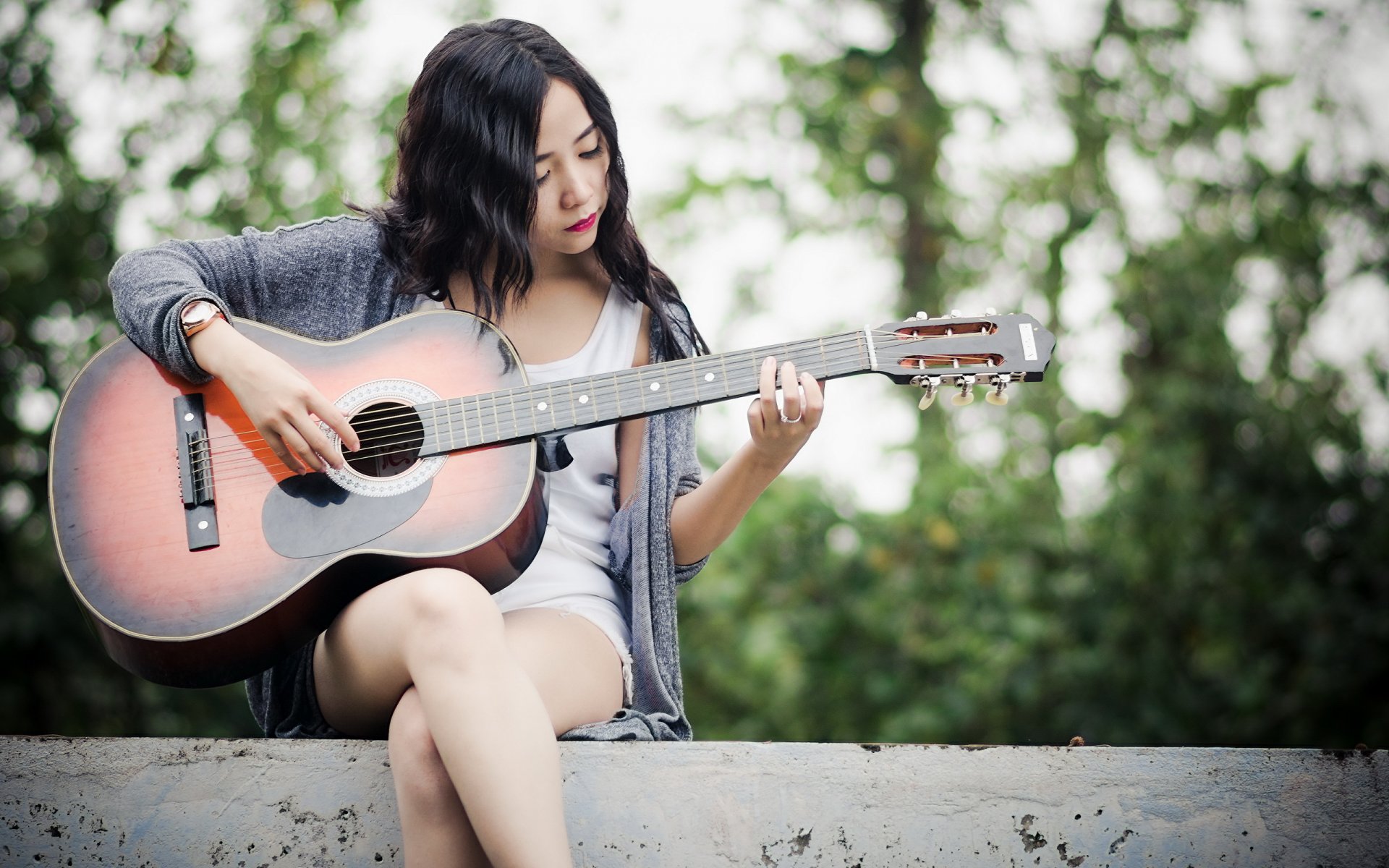 chica guitarra música