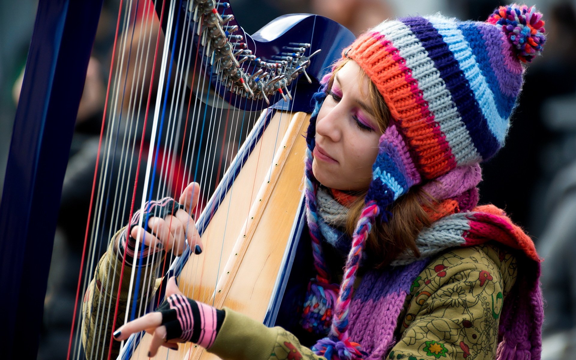 note di colore fille harpe musique