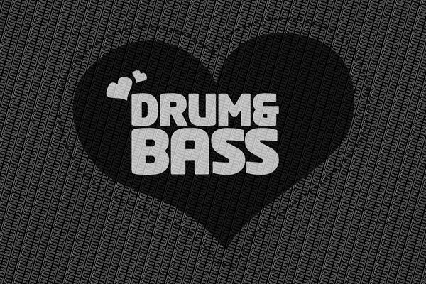 The emblem on the fabric is in the shape of a heart with the inscription drum and bass