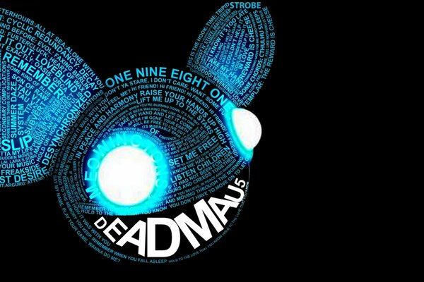 Deadmau5 из слов на темном фоне