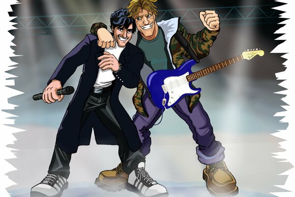 Hand-drawn soloists of the Modern Talking group