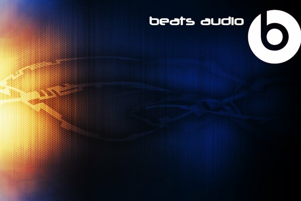 Beats audio on a blue background with a glow