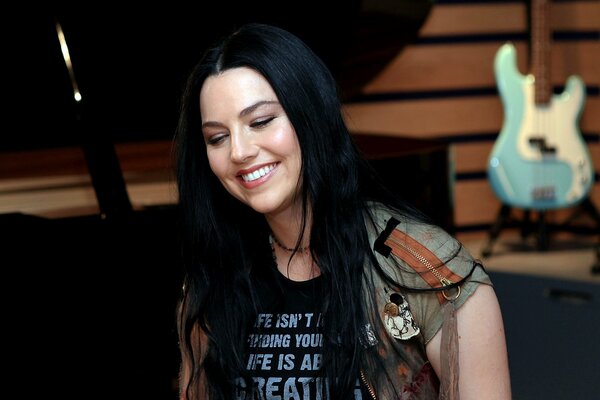 Evanescence singer Amy Lee smiles