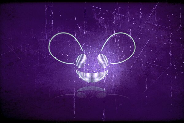 Deadmouse. Light pixels on a purple background