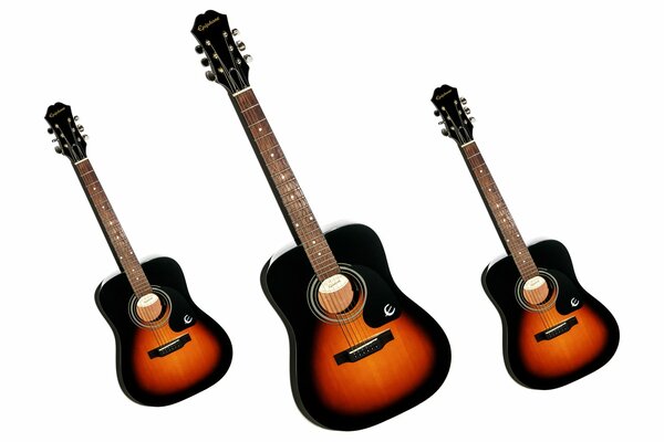 Gibson guitars on a white background