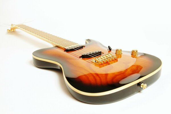 Beautiful guitar on a white background