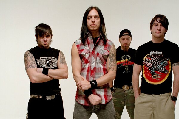 Groupe de Metal Rock photoshoot sur fond blanc