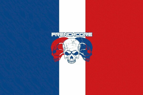 Emblème de Hardrock sur fond de drapeau français