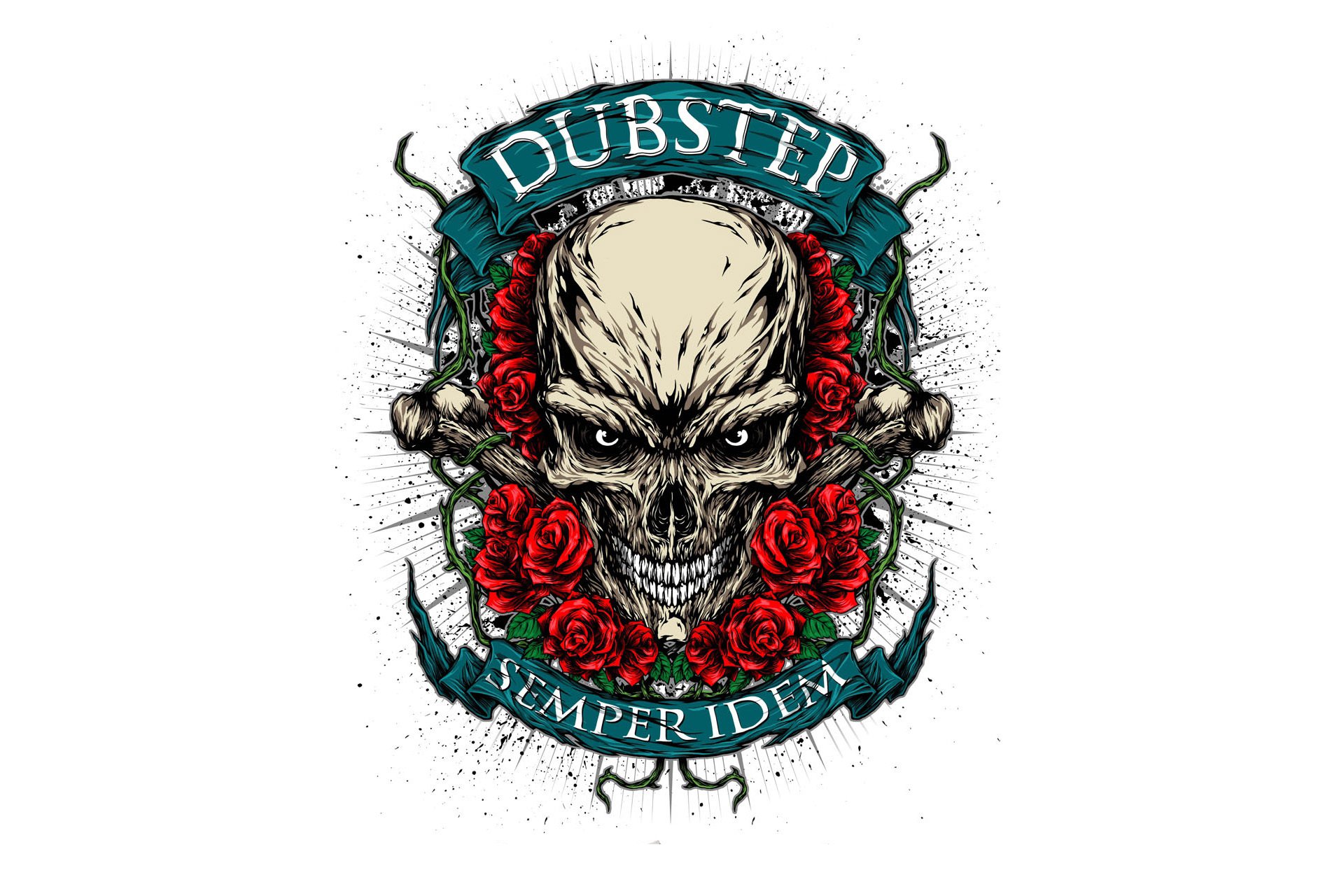 music style direction dubstep dubstep semper idem skull flowers rose