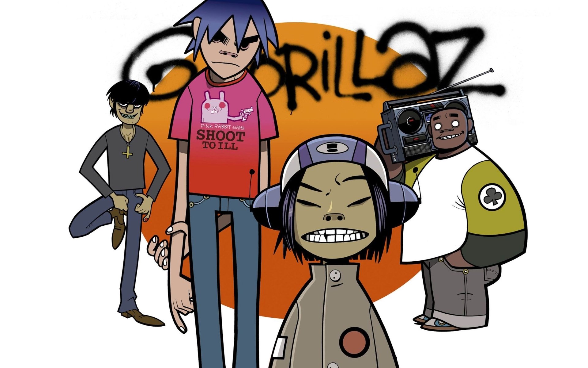 gorillaz murdoch 2d russell noodle gorillaz band music graffiti