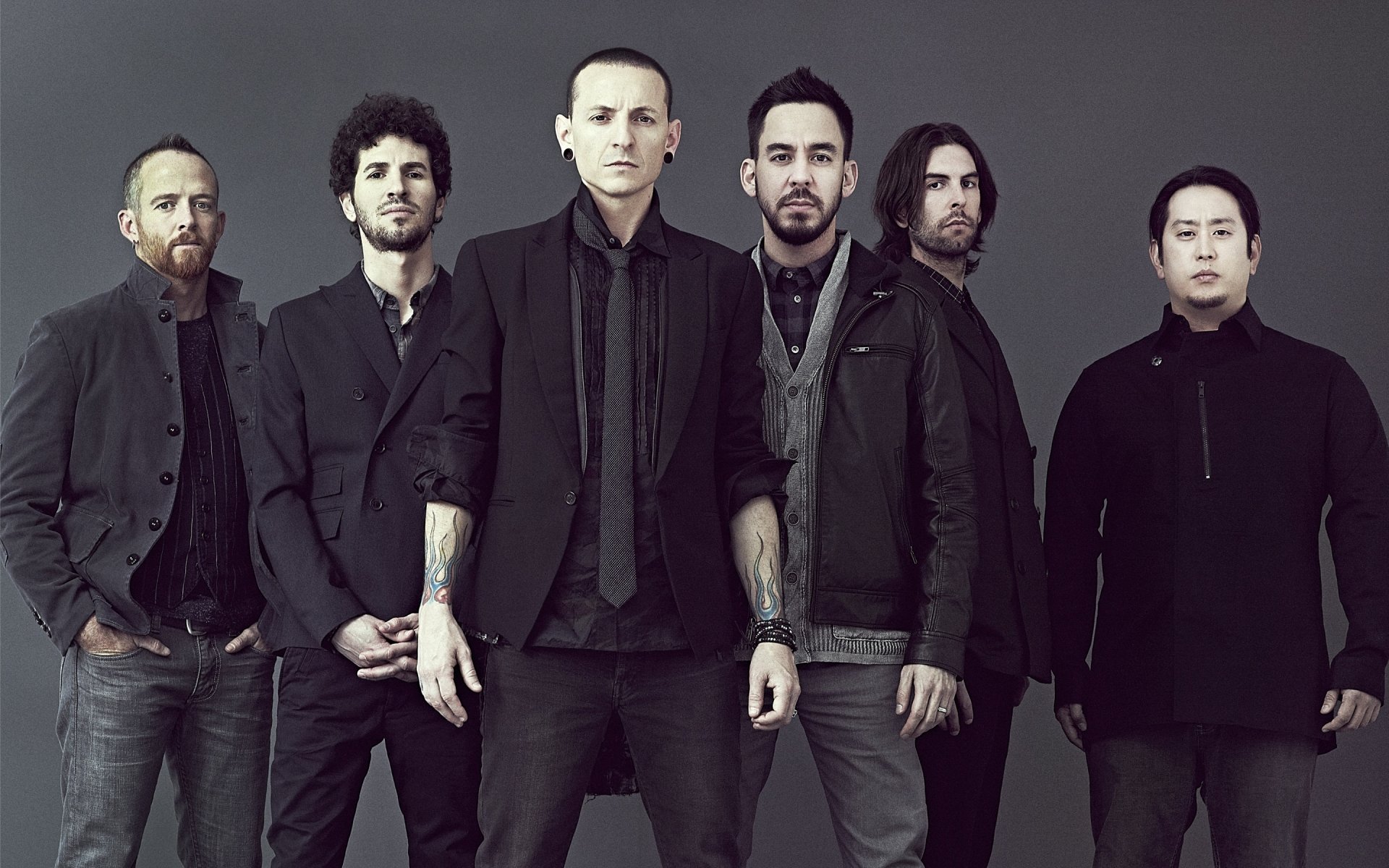 linkin park promo 2012 phoenix brad delson chester bennington mike shinoda rob bourdon joe hahn rock alternatywny linkin park foto james minchine