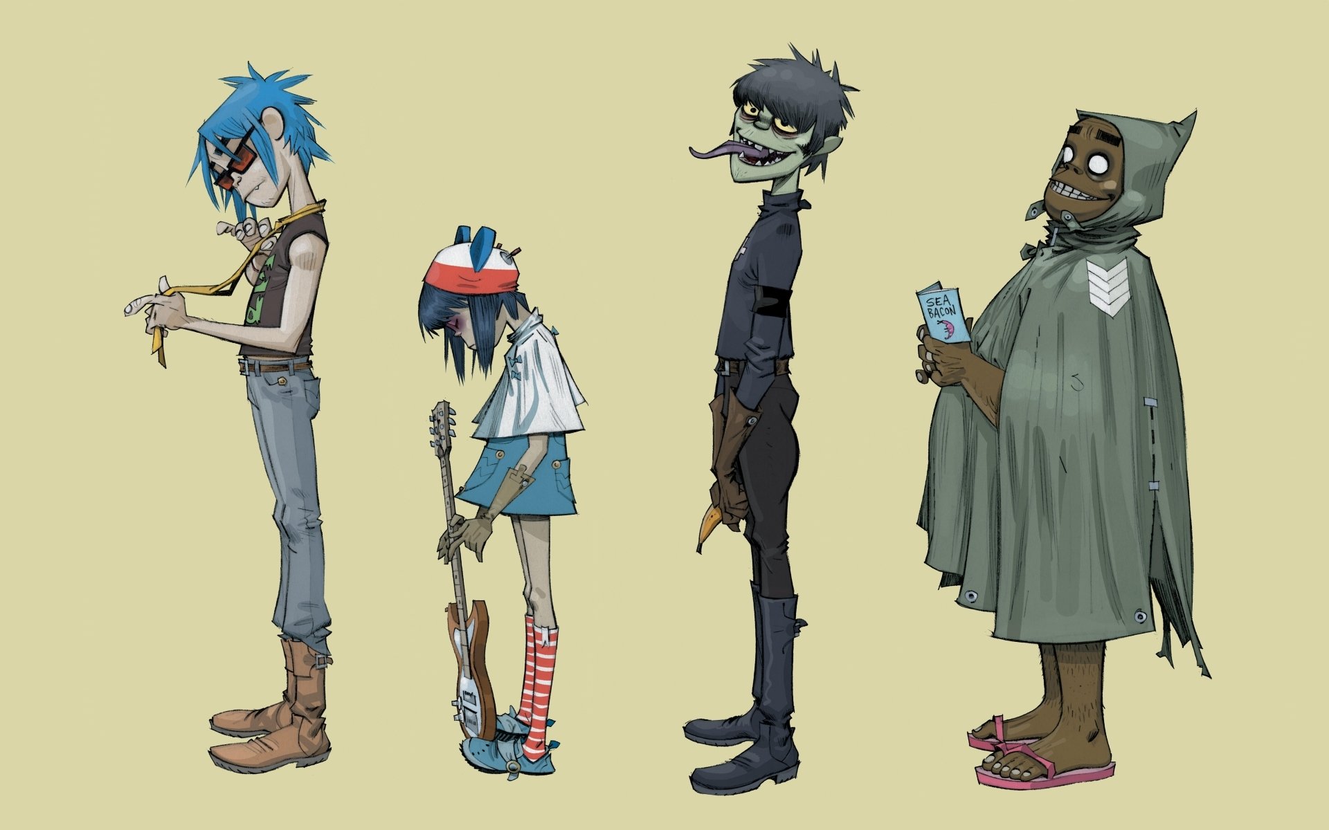 plastic beach gorillaz nouilles murdoch 2d russell nudle gorillaz bande musique fond