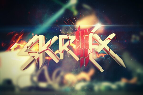 Logo, inscription colorée skrillex