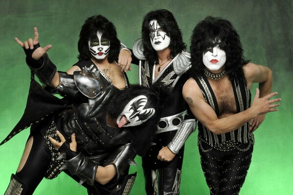 Trucco in bianco e nero della rock band Kiss 