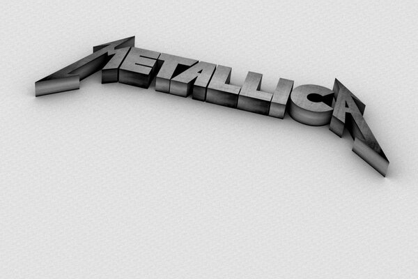 Logotipo plateado 3D de metallica