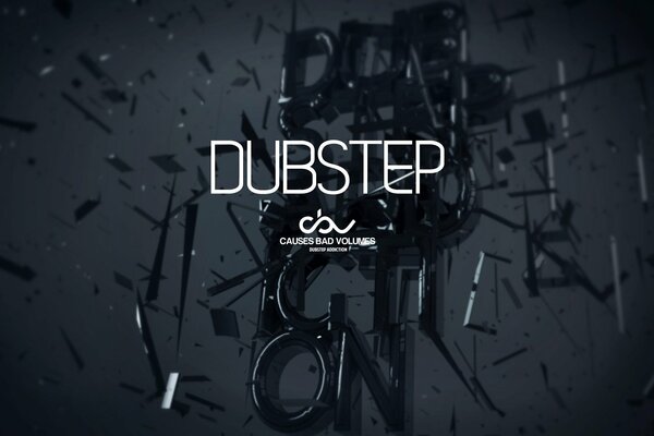 Dubstep picture in 3d explosion with fragments