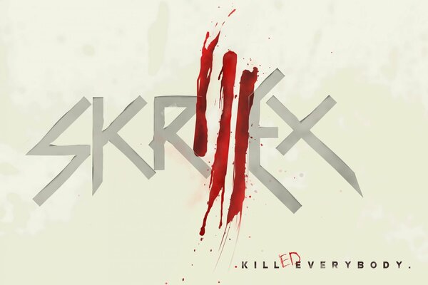 Logo du musicien Skrillex avec du sang