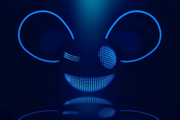 Bright dedmaus winks on a blue background