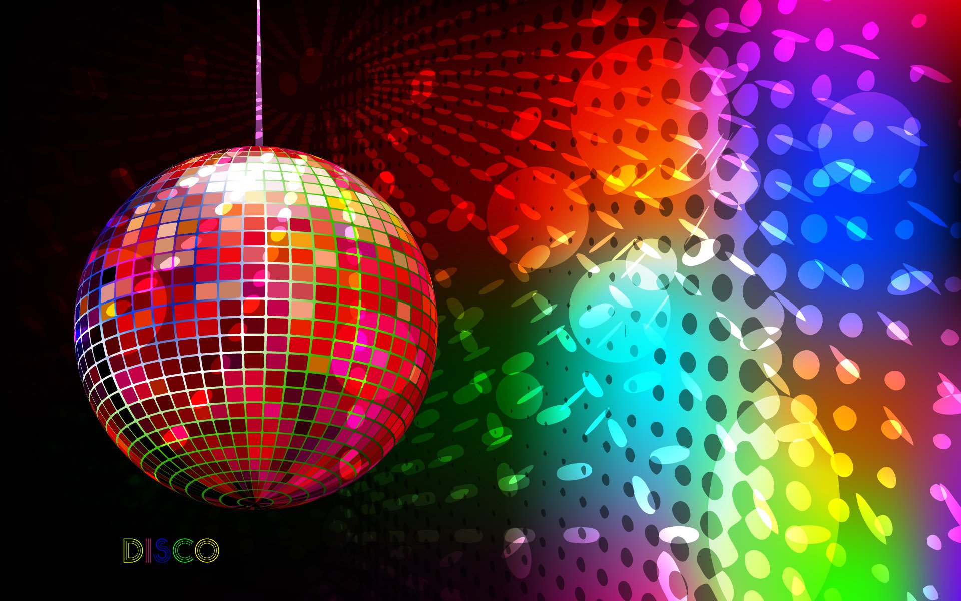 disco bola colores arte