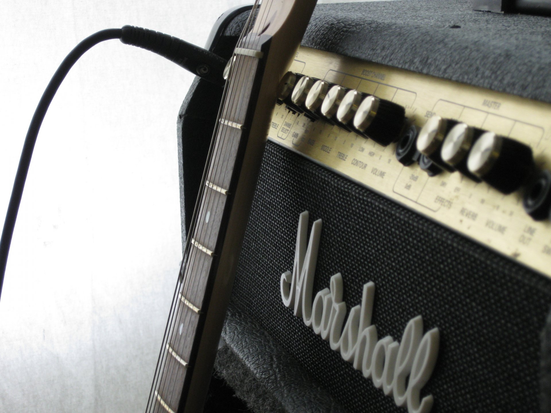 guitars amplifiers close up photo marshall