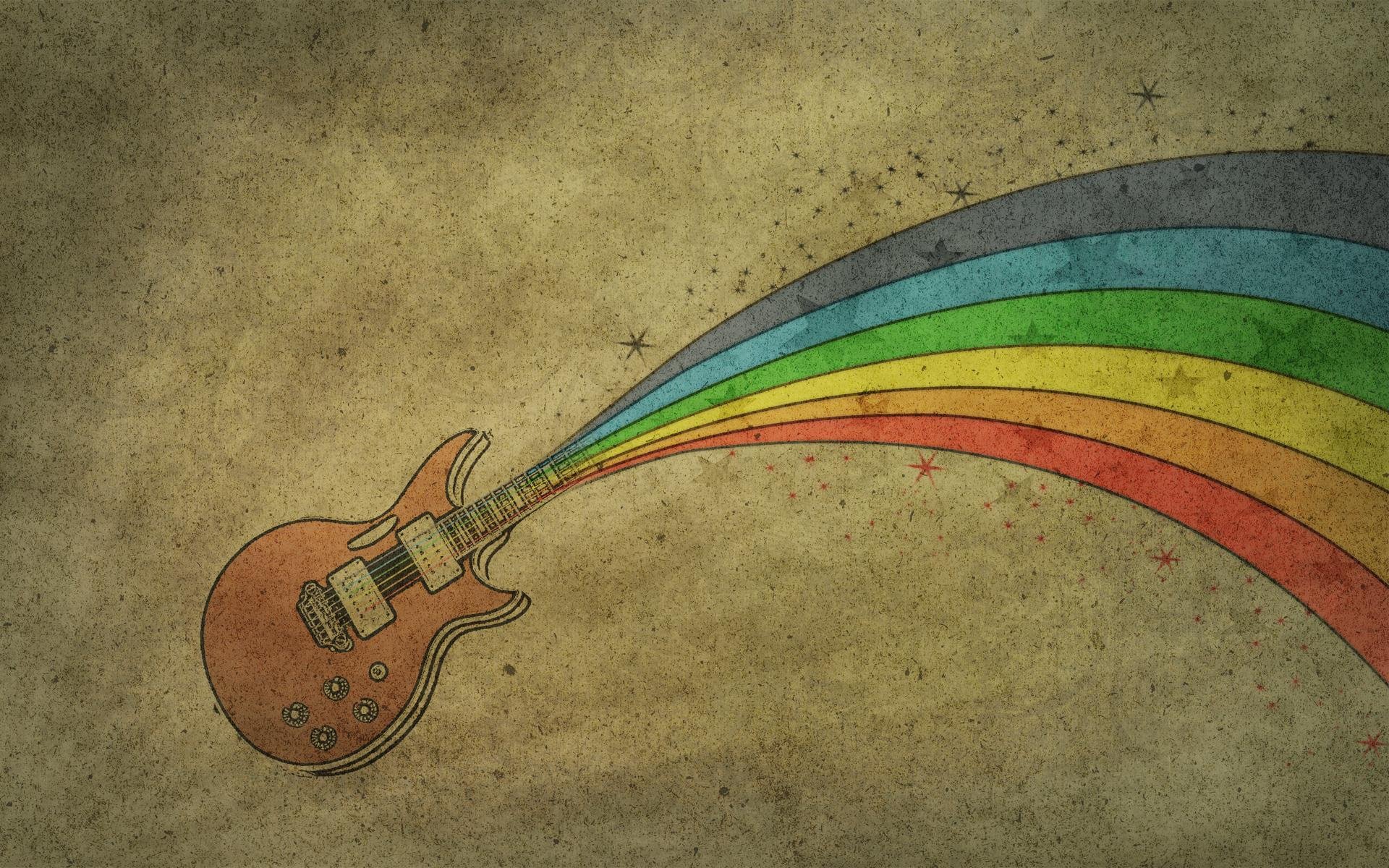 guitarra arco iris dibujo