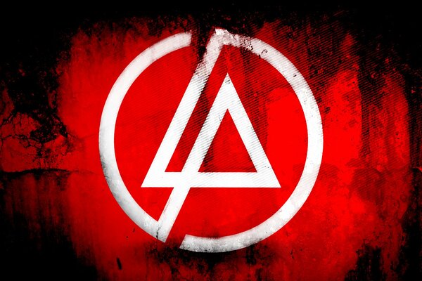 Art with the logo of the rock band Linkin Park on a red background