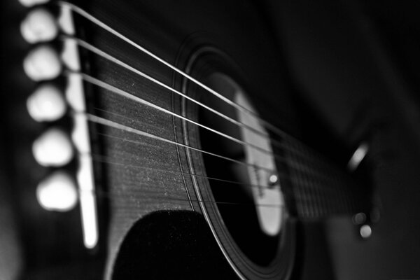 Guitar strings on a dusty case